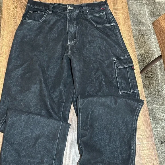 FUBU Blue Cargo Pants Relaxed Fit - Picture 2 of 3